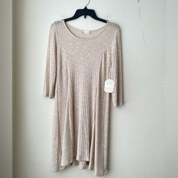 Altar'd State NWT ribbed knit dress stretch A-line heather tan women’s size S - Picture 6 of 12
